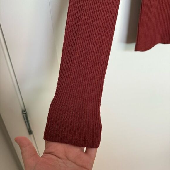 Faherty Top Womens Sz S Rust Red Legend Rib Rosco Turtleneck Long Sleeve - Picture 6 of 12